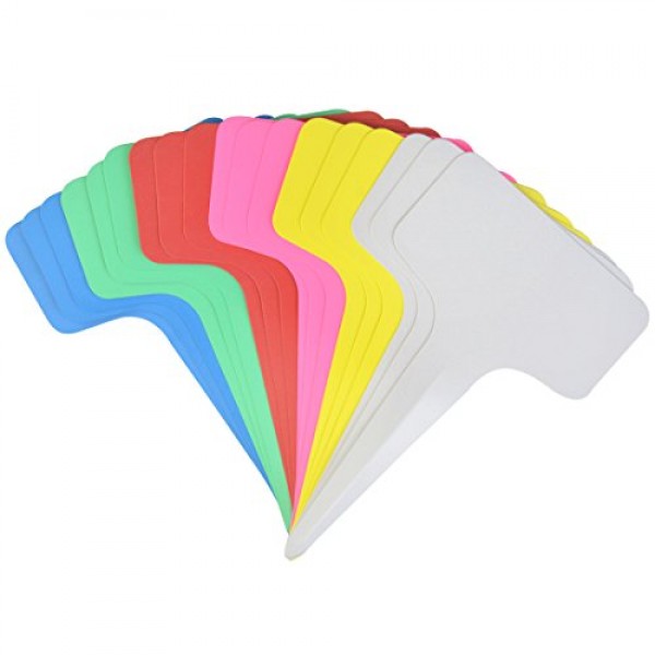 ishua 120 pcs Plastic Plant Tags, T-Type Markers Nursery Garden La...