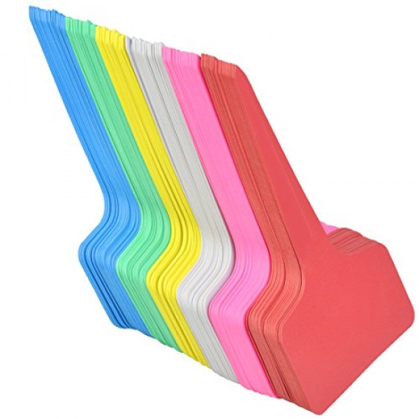 ishua 120 pcs Plastic Plant Tags, T-Type Markers Nursery Garden La...