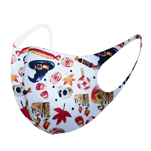 Islandse 7PC Adults Dust Face Bandanas with Folding line, Hallowee...