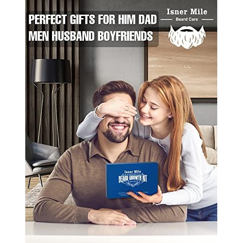 ISNER MILE Beard Growth Kit - Beard Kit with Beard Roller, Beard G...