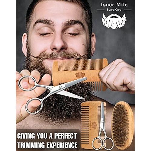 ISNER MILE Beard Growth Kit - Beard Kit with Beard Roller, Beard G...