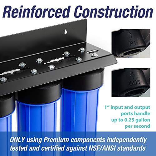 iSpring WGB32B-PB+AHPF12MNPT16X2 whole house water filter, blue