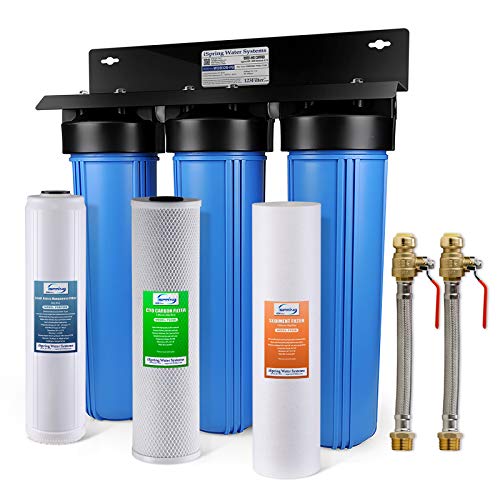 iSpring WGB32B-PB+AHPF12MNPT16X2 whole house water filter, blue