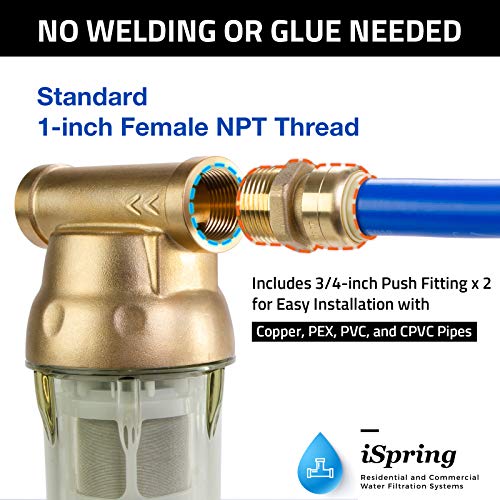 iSpring WSP50ARB Reusable Whole House Spin-down Sediment Water Fil...