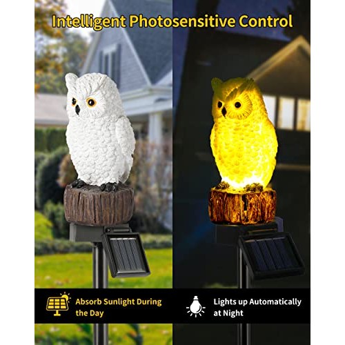iStatue Owl Solar Decorative Garden Stake Lighting, Waterproof Cut...