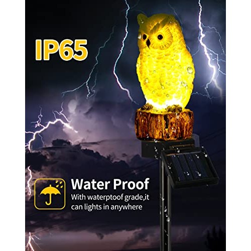 iStatue Owl Solar Decorative Garden Stake Lighting, Waterproof Cut...