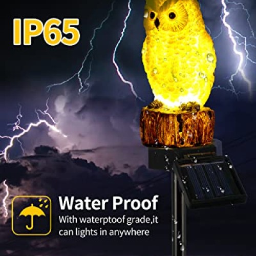 iStatue Owl Solar Decorative Garden Stake Lighting, Waterproof Cut...