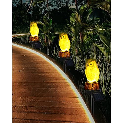 iStatue Owl Solar Decorative Garden Stake Lighting, Waterproof Cut...