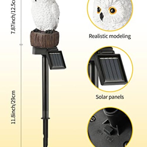 iStatue Owl Solar Decorative Garden Stake Lighting, Waterproof Cut...