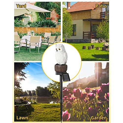 iStatue Owl Solar Decorative Garden Stake Lighting, Waterproof Cut...