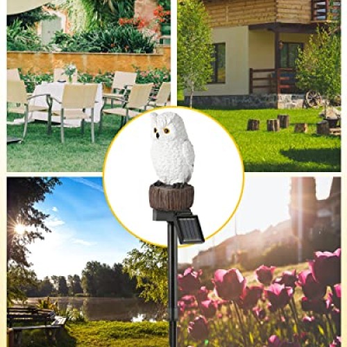 iStatue Owl Solar Decorative Garden Stake Lighting, Waterproof Cut...
