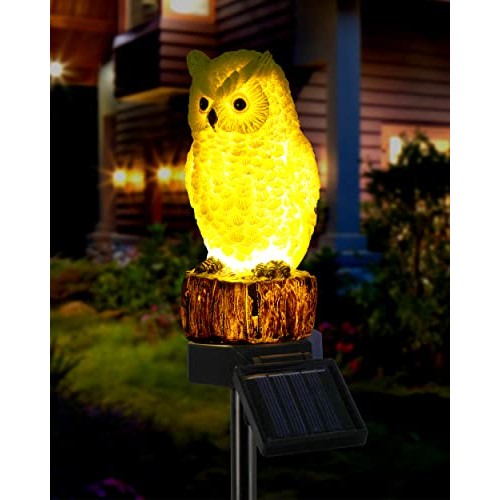 iStatue Owl Solar Decorative Garden Stake Lighting, Waterproof Cut...