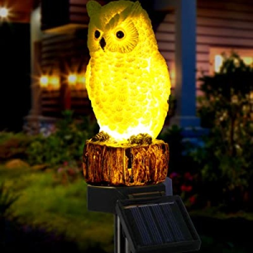 iStatue Owl Solar Decorative Garden Stake Lighting, Waterproof Cut...