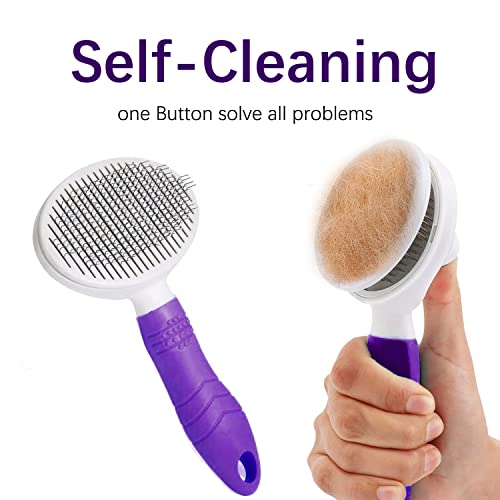 Cat Grooming Brush, Self Cleaning Slicker Brushes for Dogs Cats Pe...