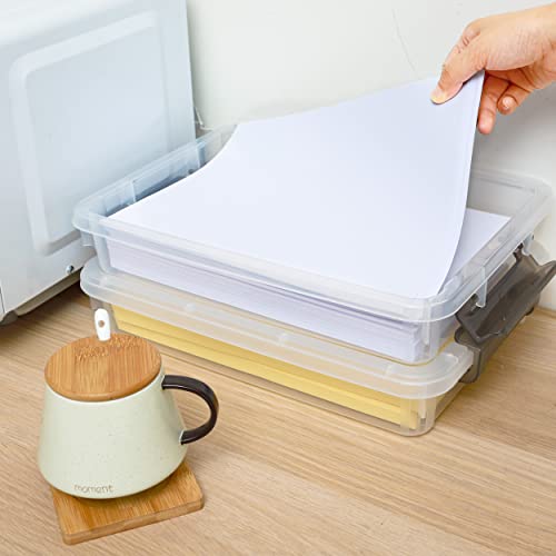 Citylife 3 PCS Plastic Storage Bins with Latching Lids Portable Pr...