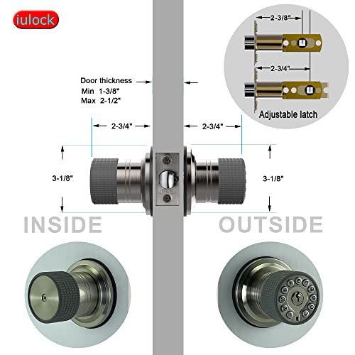 iulock Smart Door Knob with Keypad and Key,Keyless Entry Door Lock...
