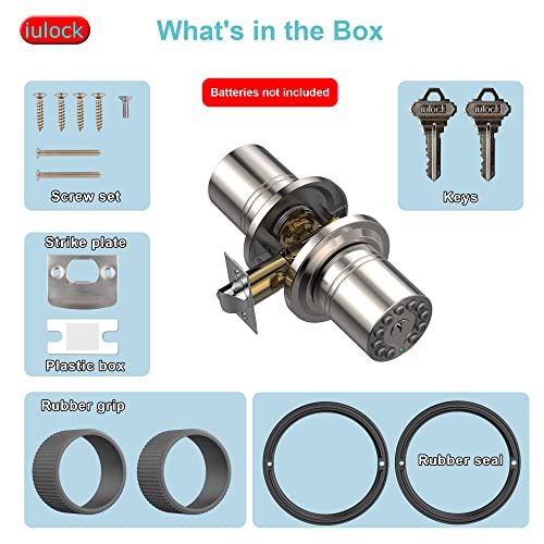 iulock Smart Door Knob with Keypad and Key,Keyless Entry Door Lock...