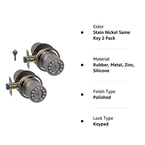 iulock Smart Door Knob with Keypad and Key,Keyless Entry Door Lock...