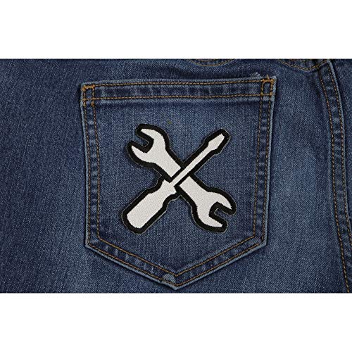 Wrench and Screwdriver Iron on Patch - 3x3 inch