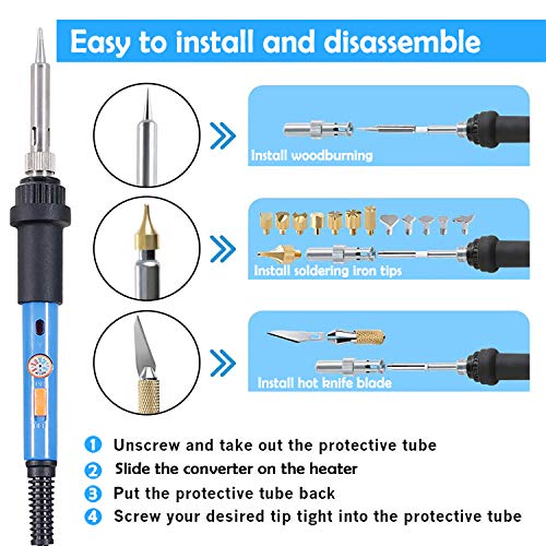 IVSUN 116pcs Wood Burning kit, Professional Wood Burning Tool with...