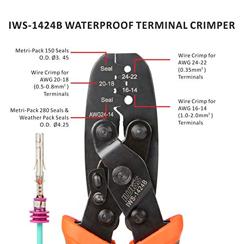 IWISS Weather Pack Crimper Tools for Delphi Packard Weather Pack T...