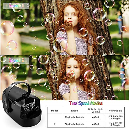 IWVMEM Bubble Machine, Durable Automatic Bubble Blower, Portable B...