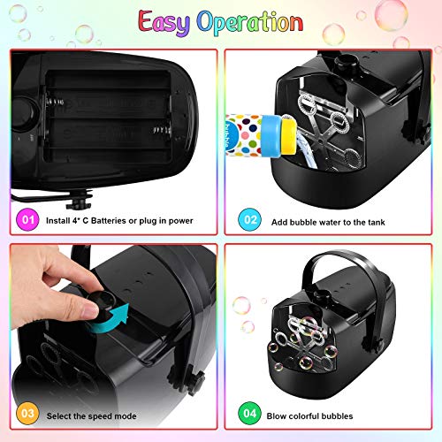 IWVMEM Bubble Machine, Durable Automatic Bubble Blower, Portable B...