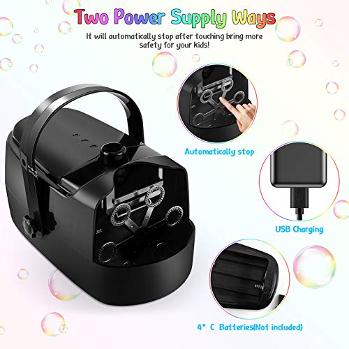 IWVMEM Bubble Machine, Durable Automatic Bubble Blower, Portable B...