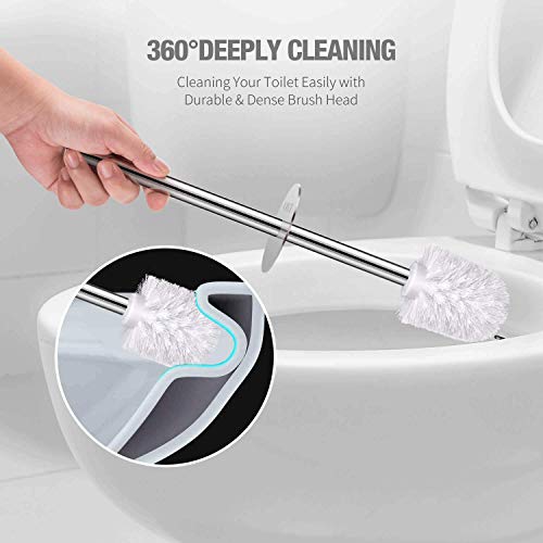 IXO Toilet Brush and Holder, 2 Pack Toilet Brush with 304 Stainles...