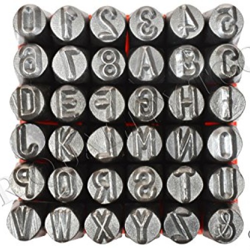 Vector Number & Capital Letter Punch Set 36 Pc 6mm 1/4: 09098