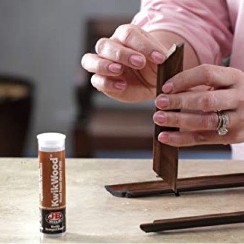 J-B Weld 8257 KwikWood Wood Repair Epoxy Putty Stick- 3.5 inch, Tan