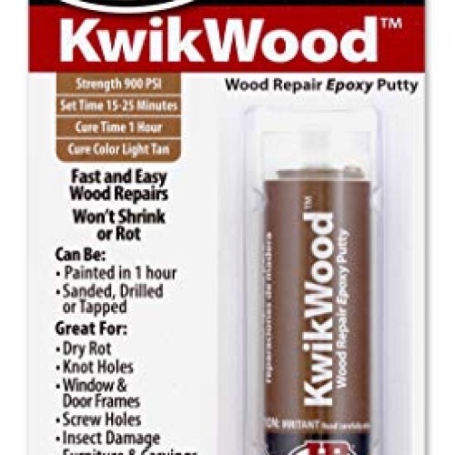 J-B Weld 8257 KwikWood Wood Repair Epoxy Putty Stick- 3.5 inch, Tan