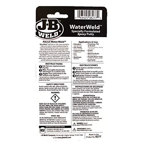 J-B Weld 8277 WaterWeld Epoxy Putty Stick - 2 oz.