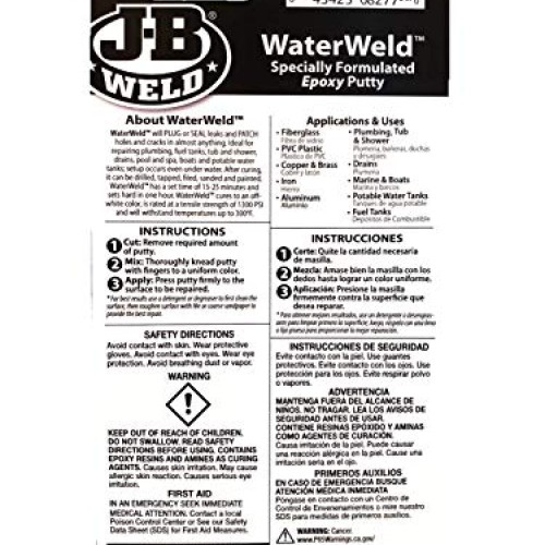 J-B Weld 8277 WaterWeld Epoxy Putty Stick - 2 oz.