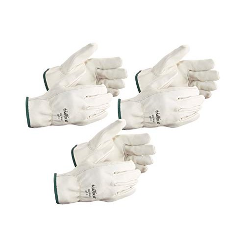 SAFEGEAR 3-pk. Cowhide Leather Work Gloves with Keystone Thumb - M...