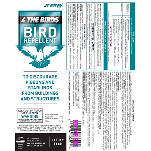 JT Eaton 666N 4 The Birds Bird Repellent Gel, 10oz Caulking Tube ...