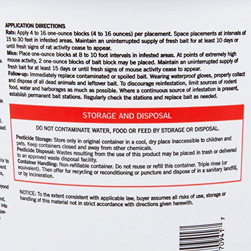 JT Eaton 709-AP Bait Block Rodenticide Anticoagulant Bait, Apple F...
