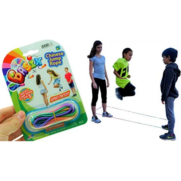 2 Chinese Jump Skipping Ropes Classic Child's Game Activity Toy Stretchy Elastic 