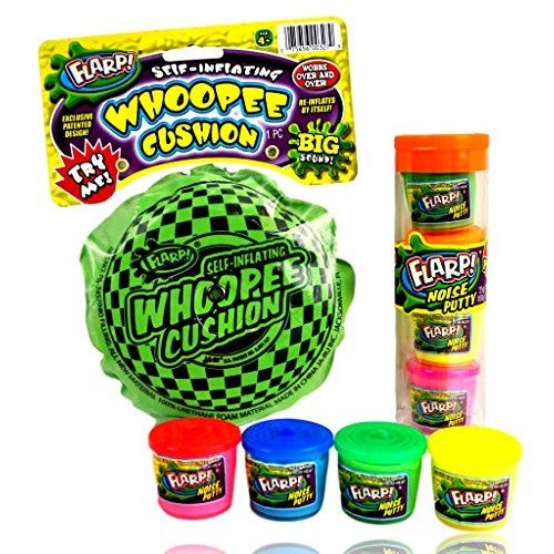 JA-RU 4 Flarp Putty Toys Mini and 1 Whoopee Cushion Self-Inflating...