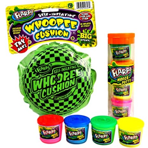 JA-RU 4 Flarp Putty Toys Mini and 1 Whoopee Cushion Self-Inflating...