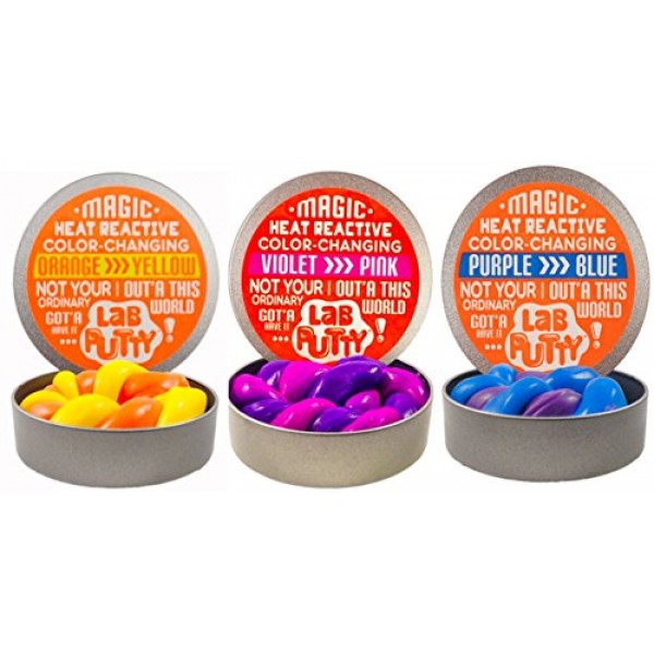 JA-RU Lab Putty Color Changing Heat Sensitive 3 Pack, Assorted B...