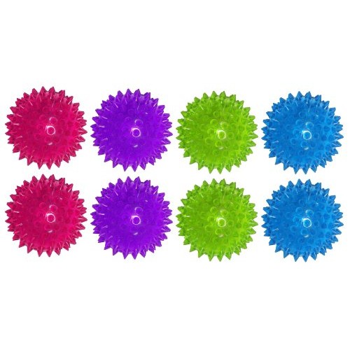 JA-RU Light Up Stretchy Spike Soft Rubber Ball with String Necklac...