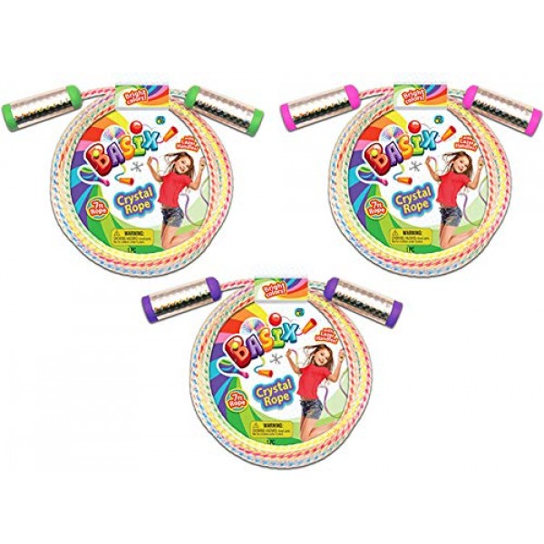 Rainbow Crystal Jump Rope 7ft Deluxe 1 Pack Assorted Colors Jump R...