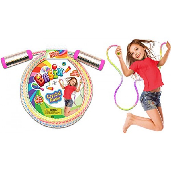 Rainbow Crystal Jump Rope 7ft Deluxe 1 Pack Assorted Colors Jump R...