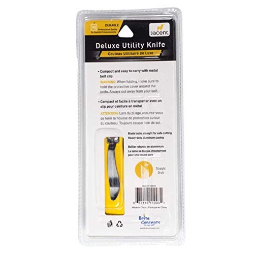 Jacent Deluxe Pocket Utility Knife With 5 Extra Blades, 1 Pack