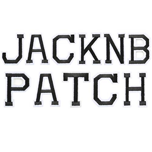 52 Piece Letter Iron on Patches Sew on Applique Patches Black Lett...