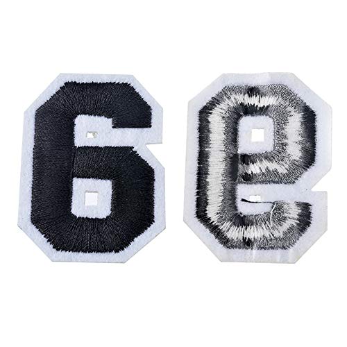 Number 0-9 Patch Iron On/Sew On Patches Black Embroidered Applique...