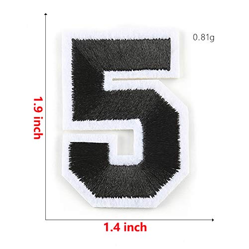 Number 0-9 Patch Iron On/Sew On Patches Black Embroidered Applique...