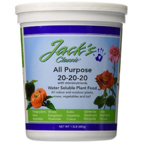 Jacks Classic All Purpose 20-20-20 Water Soluble Plant Food 1.5lbs