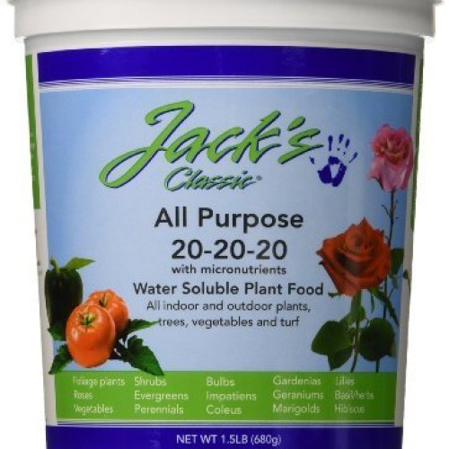 Jacks Classic All Purpose 20-20-20 Water Soluble Plant Food 1.5lbs